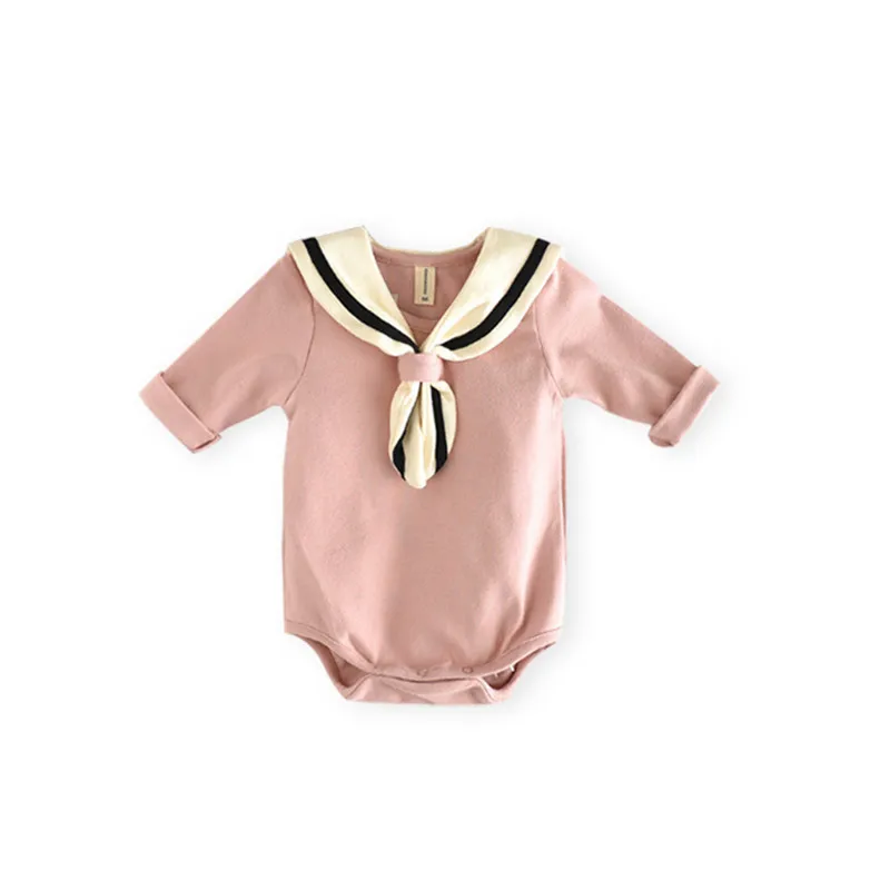

0-2 years Baby girl clothing boy kids clothes Autumn School Wind Triangle Package Fart. Removable Necktie