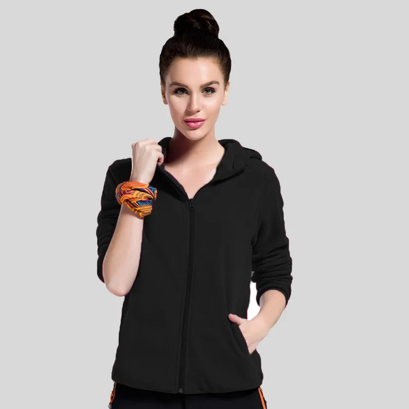 Женские Зимние флисовые куртки модные ветрозащитные толстовки с капюшоном