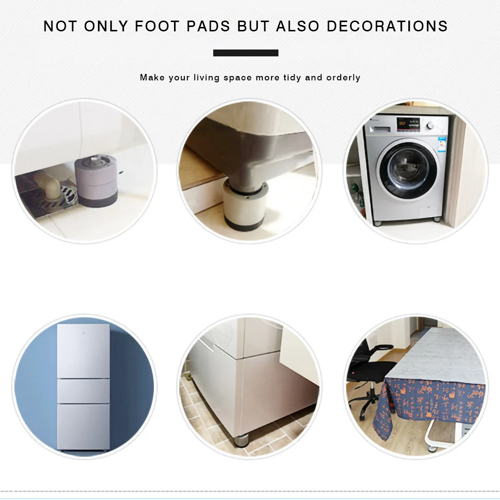 

4pcs Washing Machine Mat Rubber Noise-reducing Pad Universal Anti-vibration Anti-slip Pad for Refrigerator, 3.5/6/8.5cm