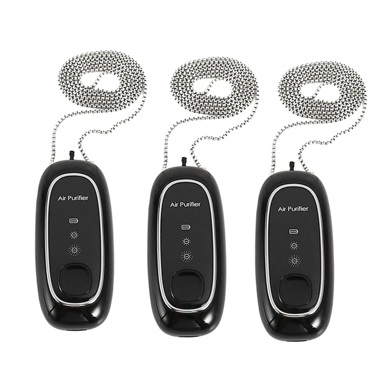 

3Pcs USB Portable Air Purifier Wearable Air Purifier Necklace