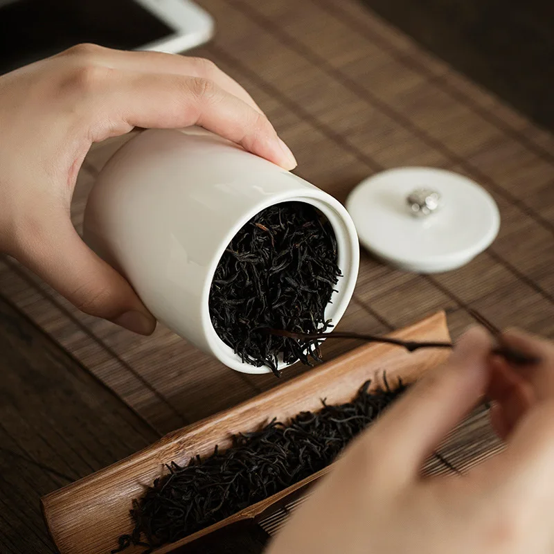 Керамическая маленькая чайная банка DeHua белая фарфоровая жестяная коробка