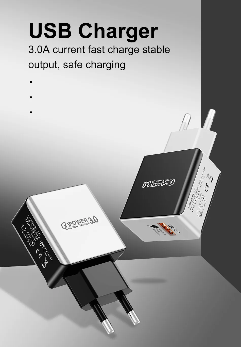USLION mi ni USB настенное зарядное устройство QC 3,0 USB быстрое зарядное устройство для мобильного телефона для путешествий для iphone 7X8 6 6S samsung Xiaomi mi 8 huawei