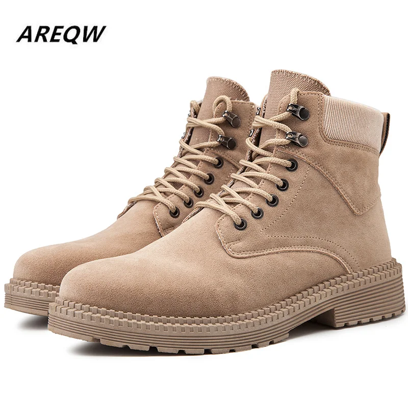 2019 Men's Boots Fashion Work Boot Male Autumn Leahter Footwear High Top Leather Casual Shoes Man Help |