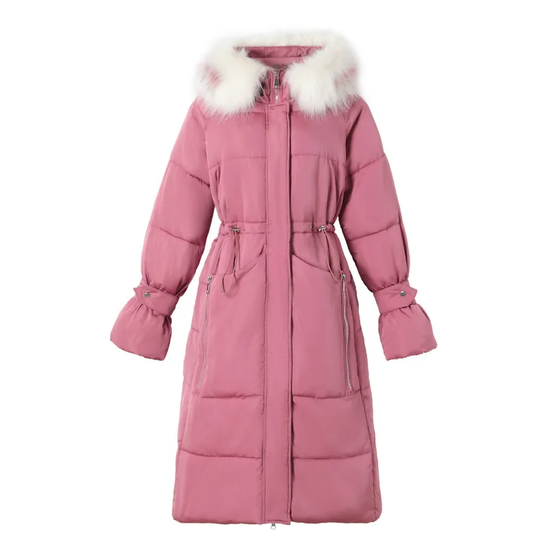 

High Quality Down Jacket Down Parka Thicken Ladies Coat Long Coats Elegant Solid color Leisure Winter Women's Cotton Clothing