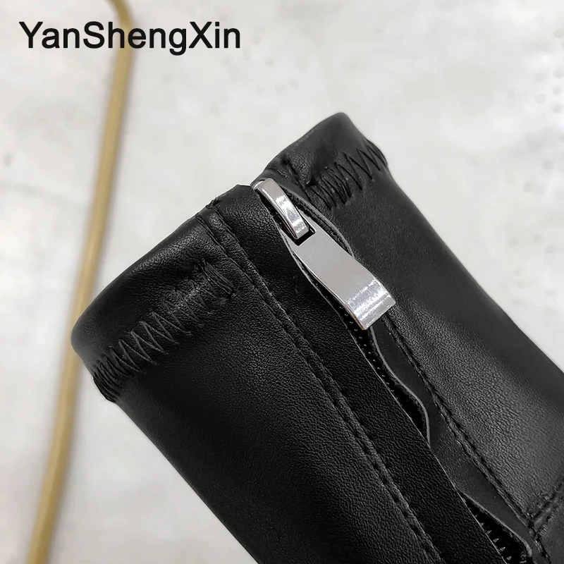 YANSHENGXIN/обувь; женские ботинки; Ботинки martin с круглым носком в интернет-стиле; женская обувь на плоской подошве; ботинки осень-зима; женские ботинки