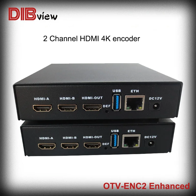 ENC2 усиленный 2-канальный 4K HDMI H.265 H.264 NDI HX SRT Видео Аудио потоковый кодировщик IPTV для
