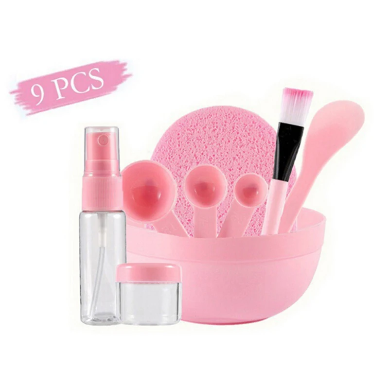 

9 Pcs/Set DIY Facial Mask Tools Kit Bowl Brush Spoon Stick Bottle Sponge Top Quality Homemade Makeup Beauty Tool