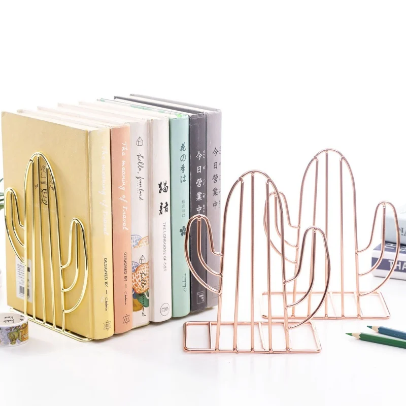 Железная проволока металлические книжные концы кактус дизайн подставки для книг