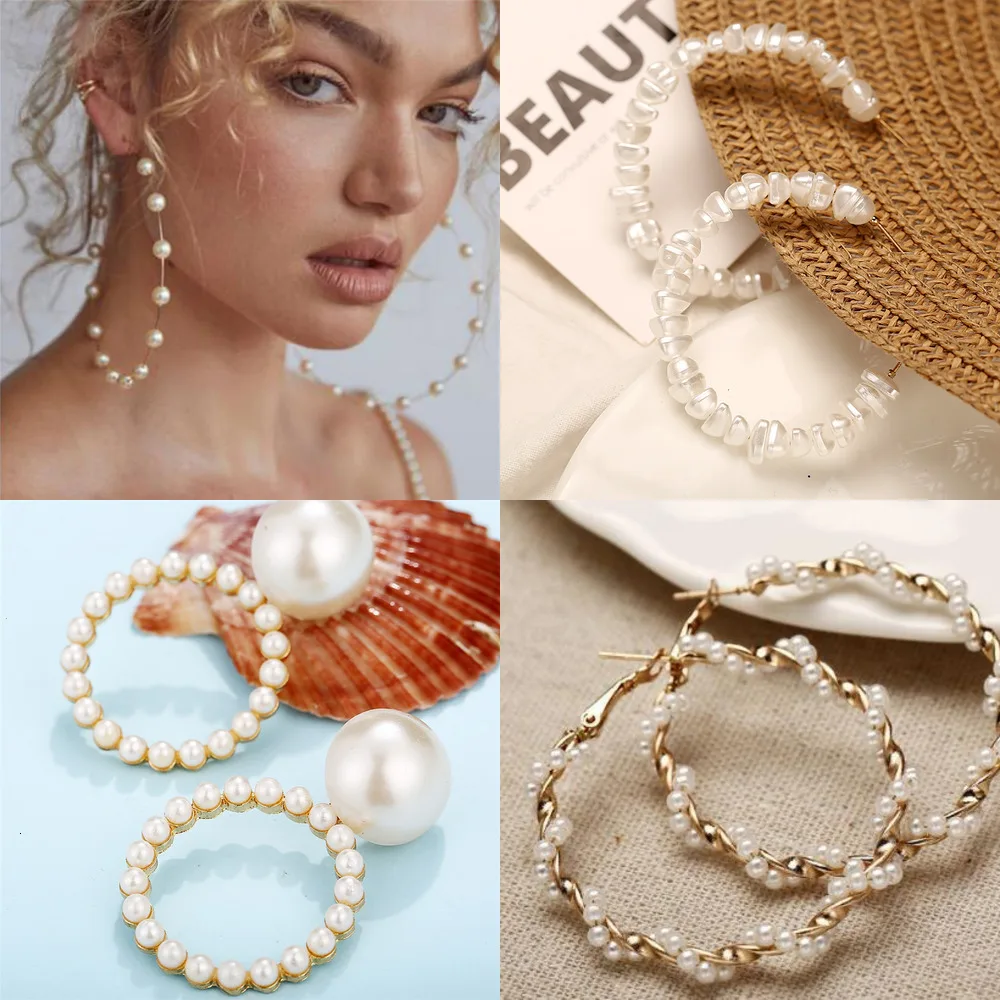 Женские серьги с имитацией жемчуга модные ювелирные изделия крупное Золотое