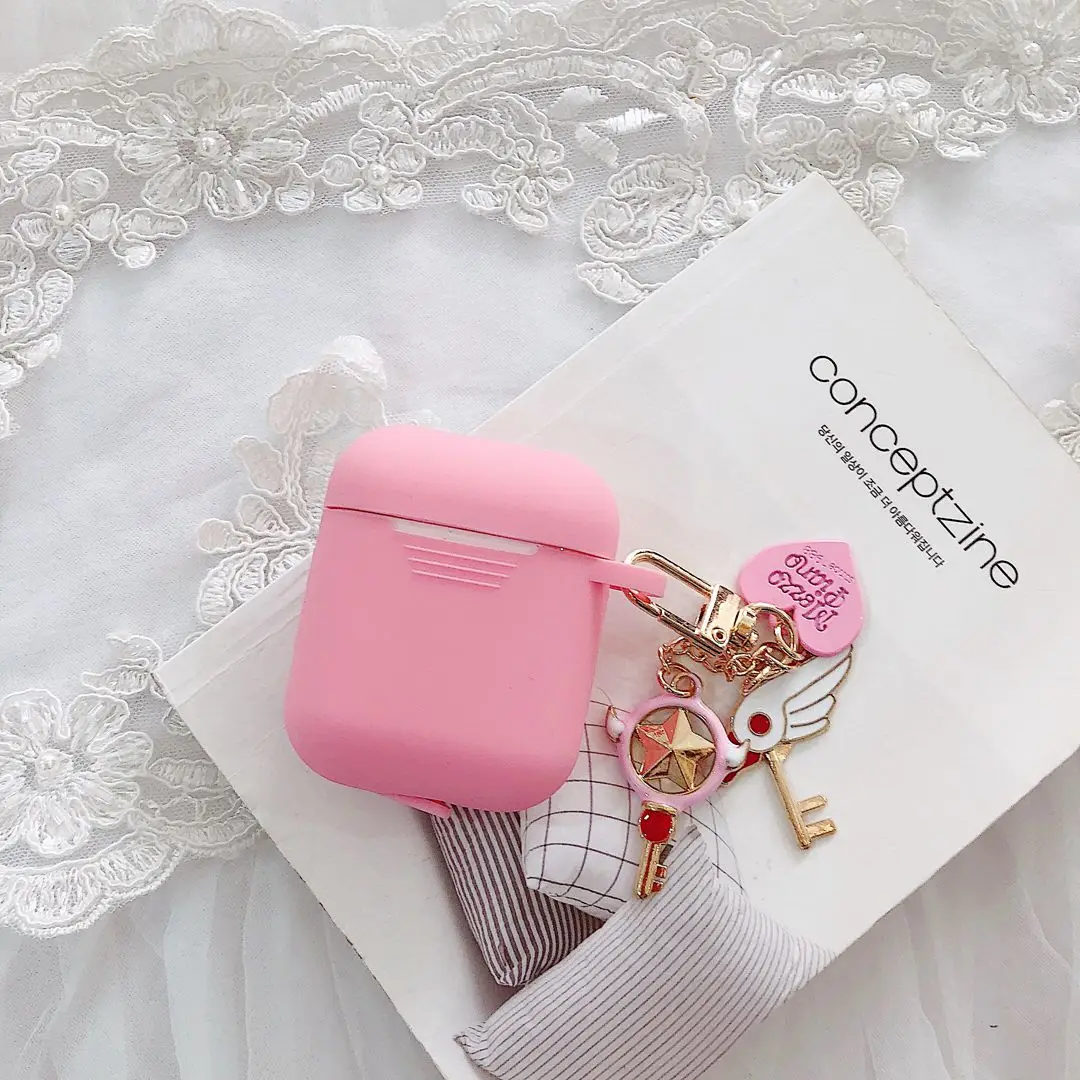 A1 For airpods 1 2 For AirPods 1/2 Case For Air pods Pro luxury Keychain Cartoon Accessories Silicone Case Wireless Earphone Cover case fundas - Цвет: A1 For airpods 1 2