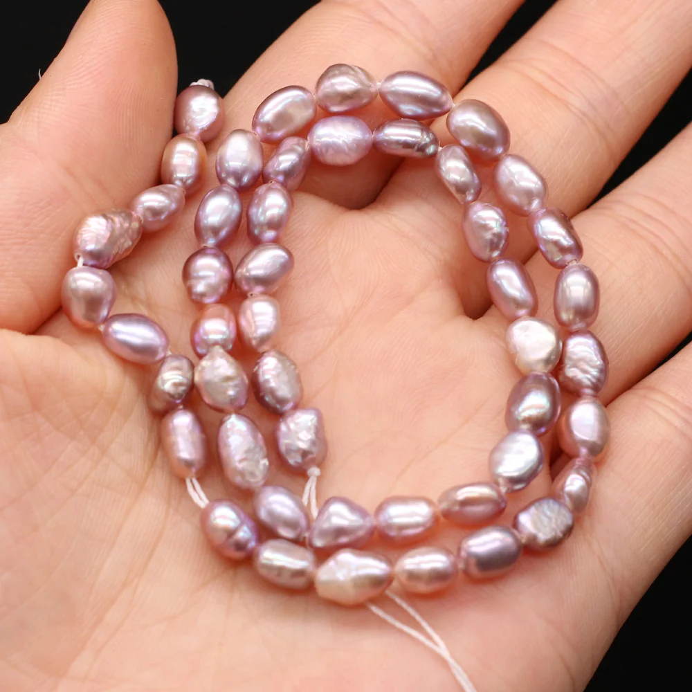 

100% Pearls Real Natural Freshwater Cultured Purple Baroque Loose Beads 36 cm Strand Size5-10 mm for DIY Jewelry Making Necklace