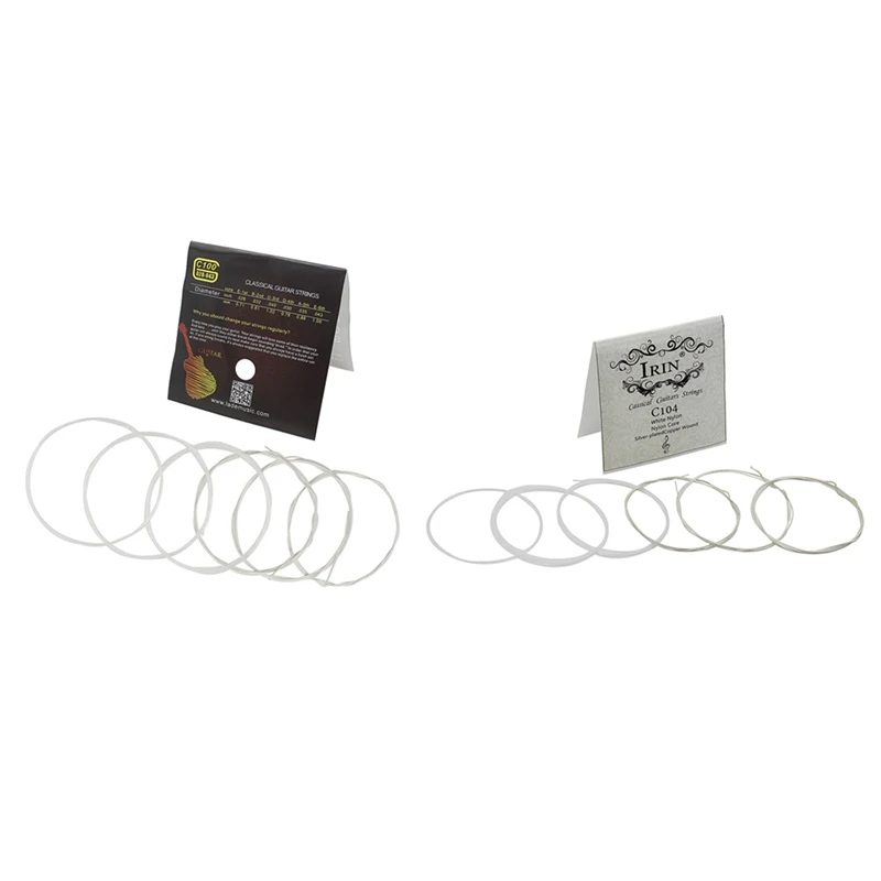 

IRIN 2 Set Classical Guitar Strings Nylon Silver-Plated Copper Wound Classical Guitar Strings(.028-.043), C100 & C104