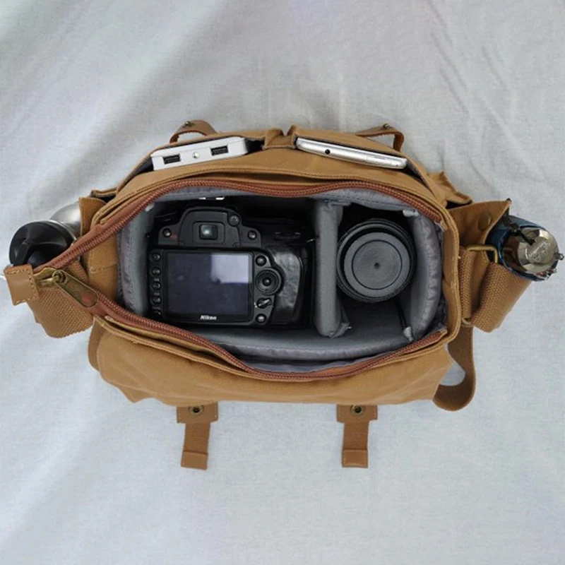 Камера сумка через плечо DSLR холст Водонепроницаемый рюкзак Открытый Фото Видео