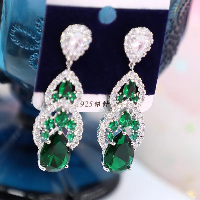 

Zirconium Drop Tassel Earrings 210318-42