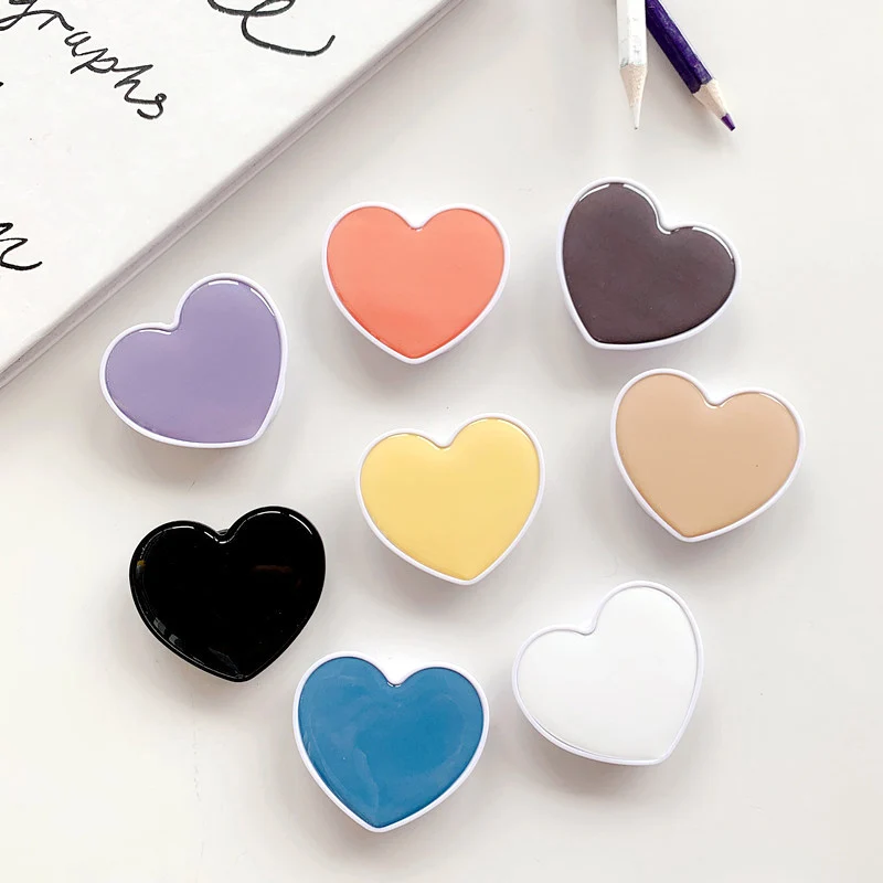 

Solid Color Love Heart Expanding Phone Stand Holder Finger Ring Grip Holder Stand Griptok for IPhone Samsung Huawei Smartphone