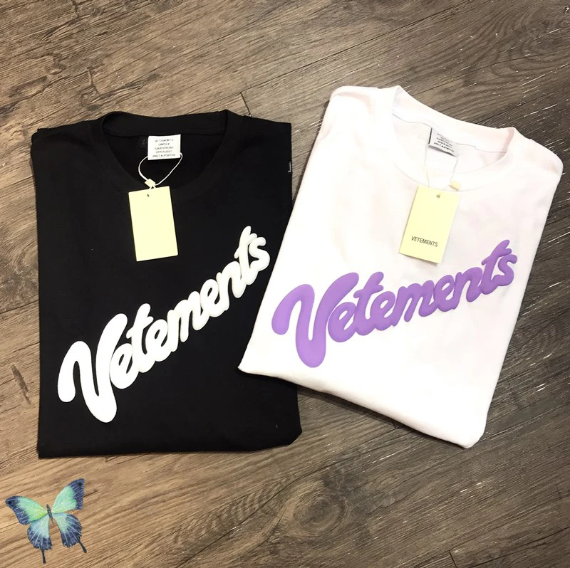 

VETEMENTS Foam Letter LOGO Purple Printed T-shirt