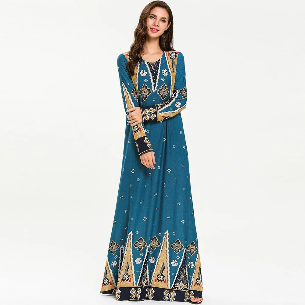 Женские модные вязаные платья большого размера с цветочным принтом в арабском