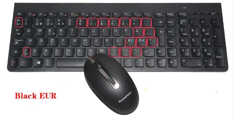 2,4 ГГц Беспроводная комбо lenovo SK8861 русская испанская немецкая французская Турецкая итальянская британская тайская шоколадная клавиатура мыши 1000 dpi мышь