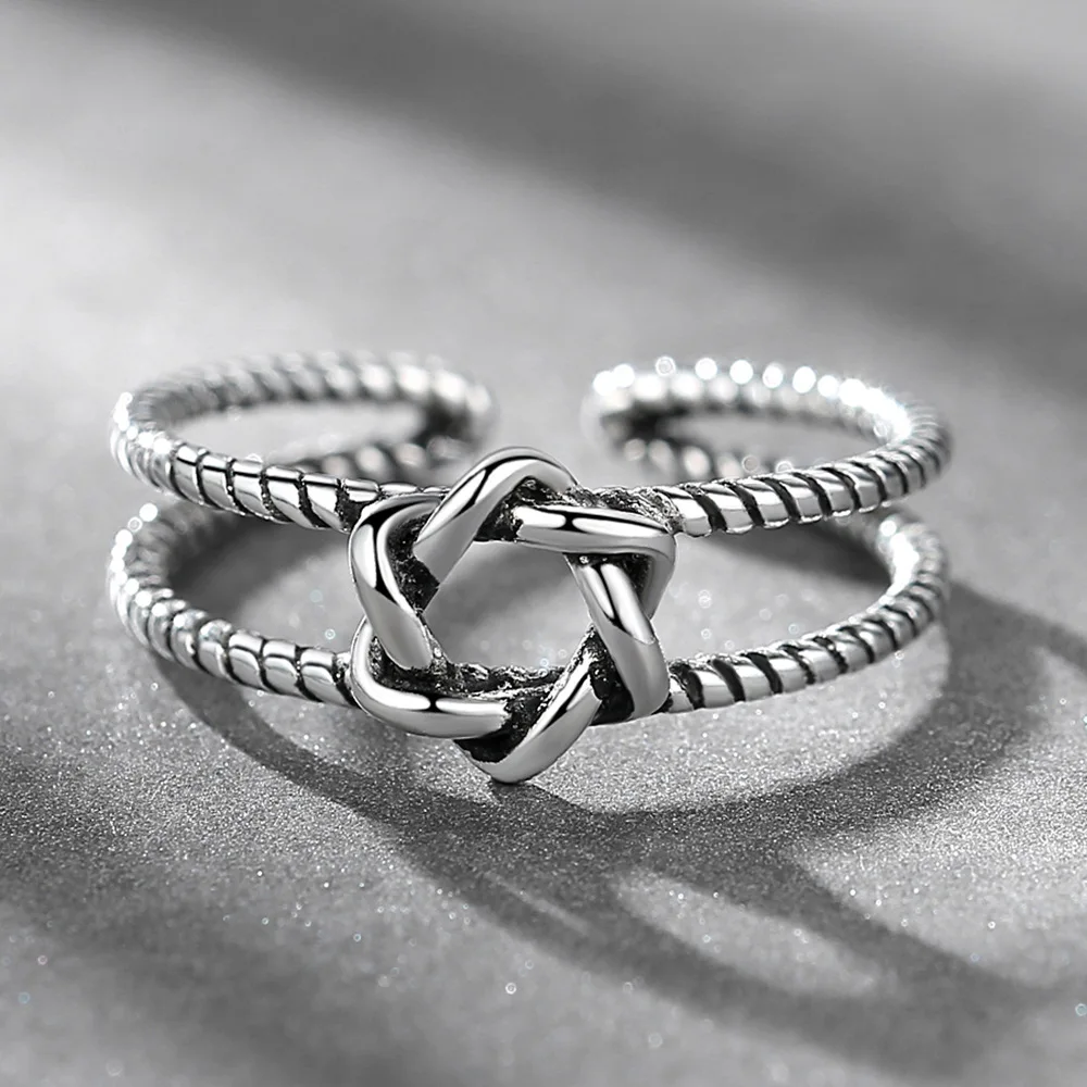 Металлические винтажные полые кольца со звездами для женщин и девочек