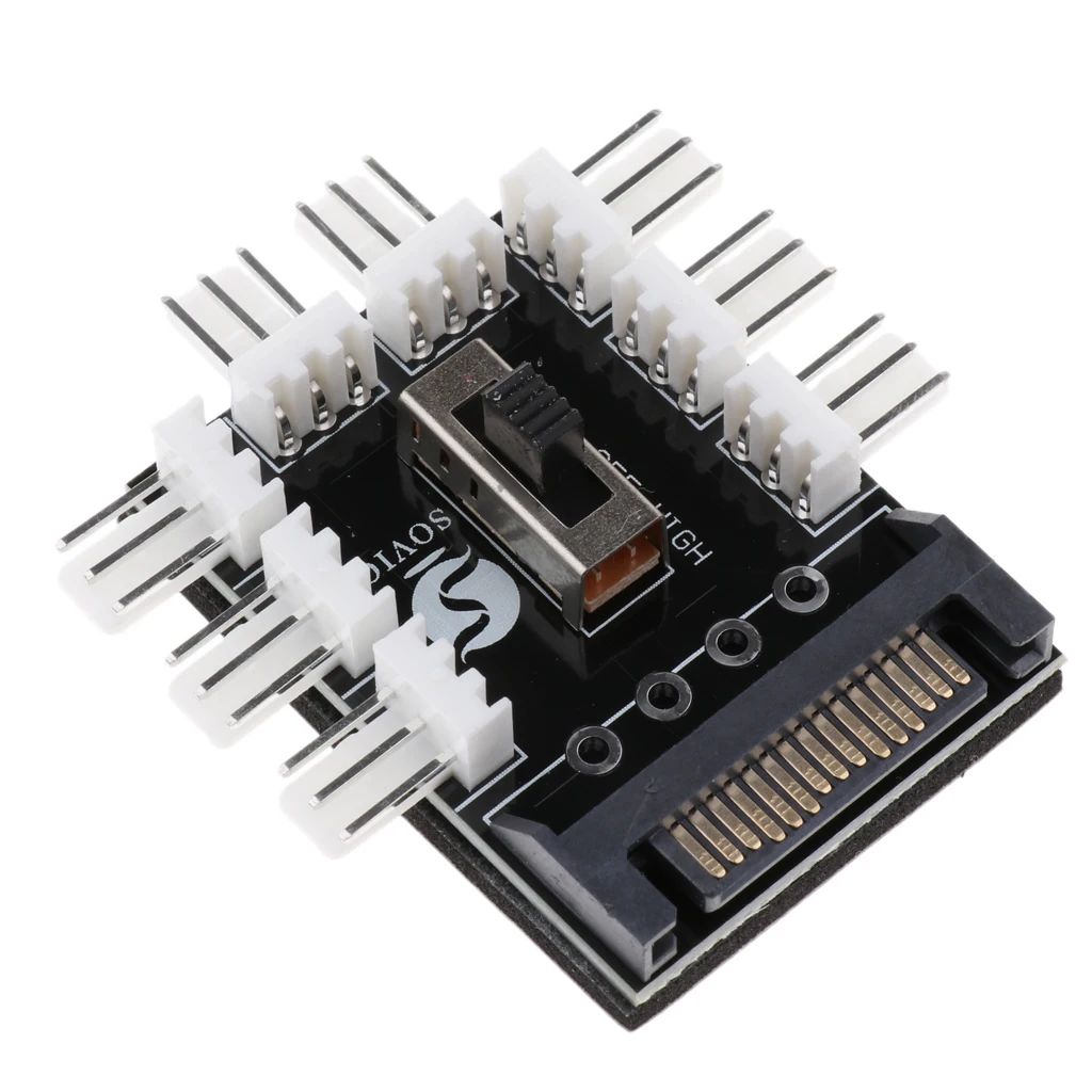Разъем питания SATA для 8 портового 3 контактного гнезда вентилятора CPU сплиттер