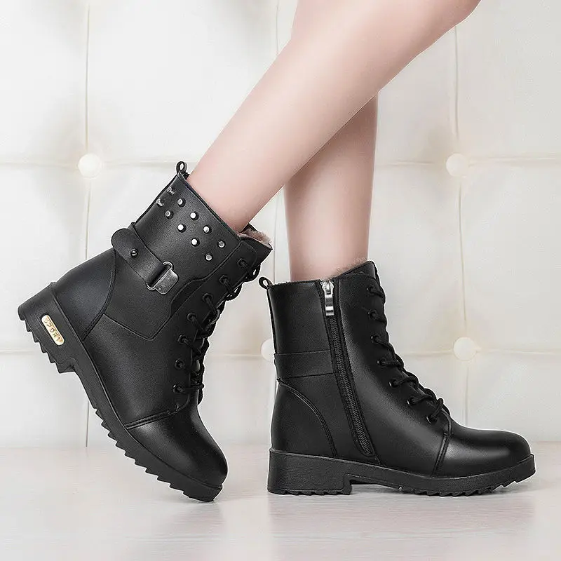 

Women's British Mid-tube Boots Leather Short Korean Ankle Boots Flat Shoes 2021 Autumn and Winter New Martin Boots Ankle Boots