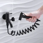 Латунные Смесители для биде настенный смеситель для биде для туалета душ с Hanheld опрыскиватель Shattaf черный гигиенический душ Bidets мусульманский