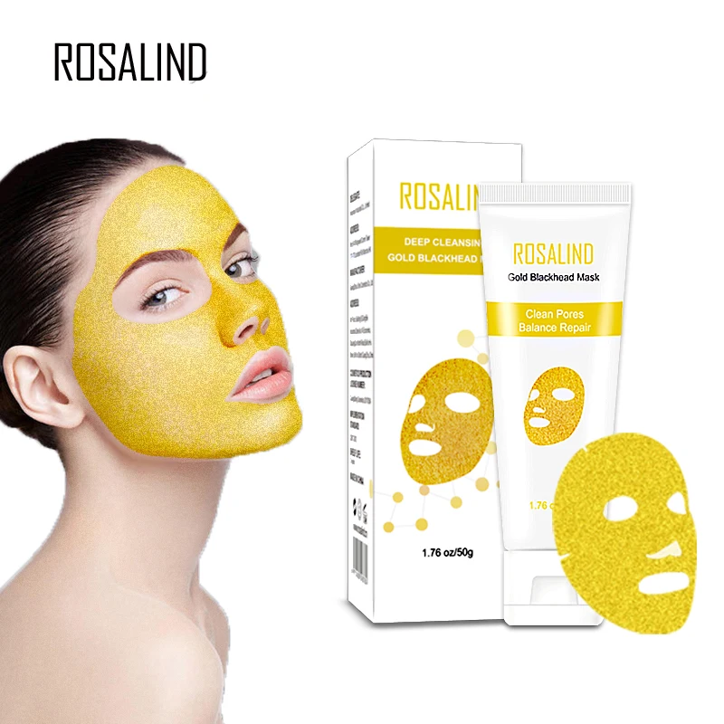 ROSALIND, 24 K, Золотая коллагеновая маска для пилинга лица, средство для удаления черных точек, Антивозрастные Усадочные поры, акне, уход за кожей, косметические маски для лица
