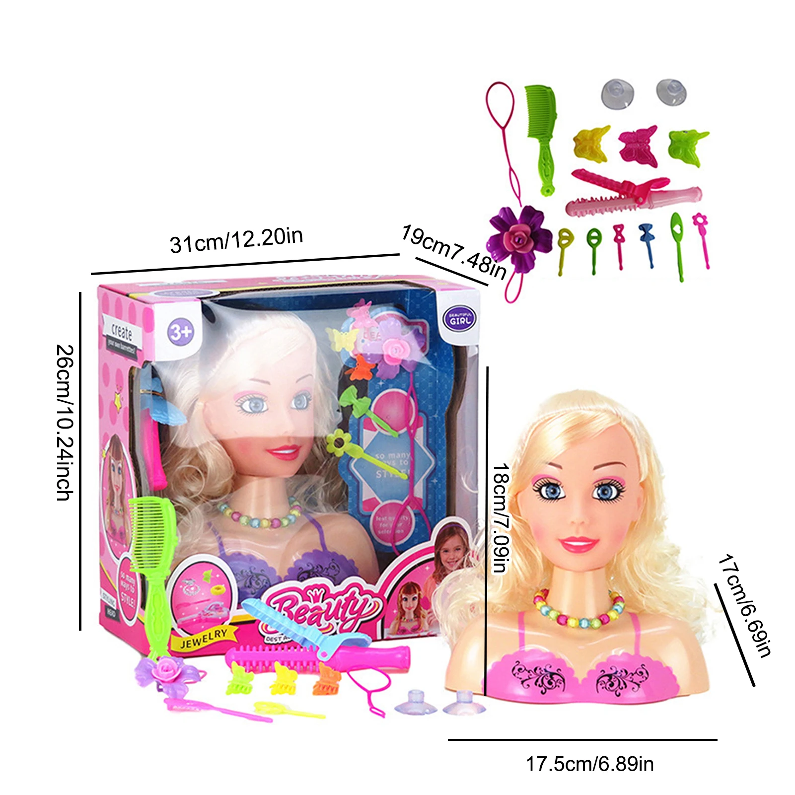 

Kids Makeup Toys Simulation Fashionable Girl Doll Dressing-up Toys For Girl Gifts Doll Hairdressing Toys Girls Play House Toys