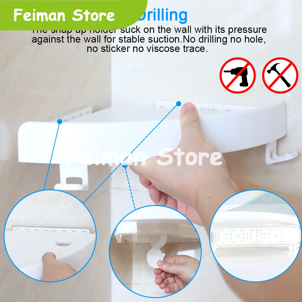 2019 полка для ванной комнаты Qrganizer защелкивающаяся угловая Caddy пластиковая