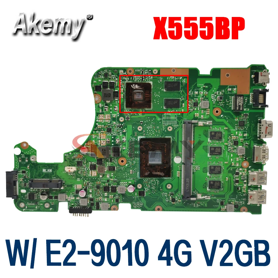 

For ASUS X555BP X555QG X555B X555Q X555QG REV 2.0 Laptop Motherboard Mainboard W/ E2-9010 4G RAM V2GB-GPU