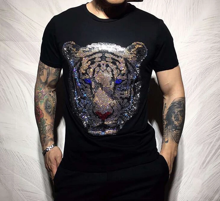 Высококачественная Мужская футболка с короткими рукавами и круглым вырезом хит