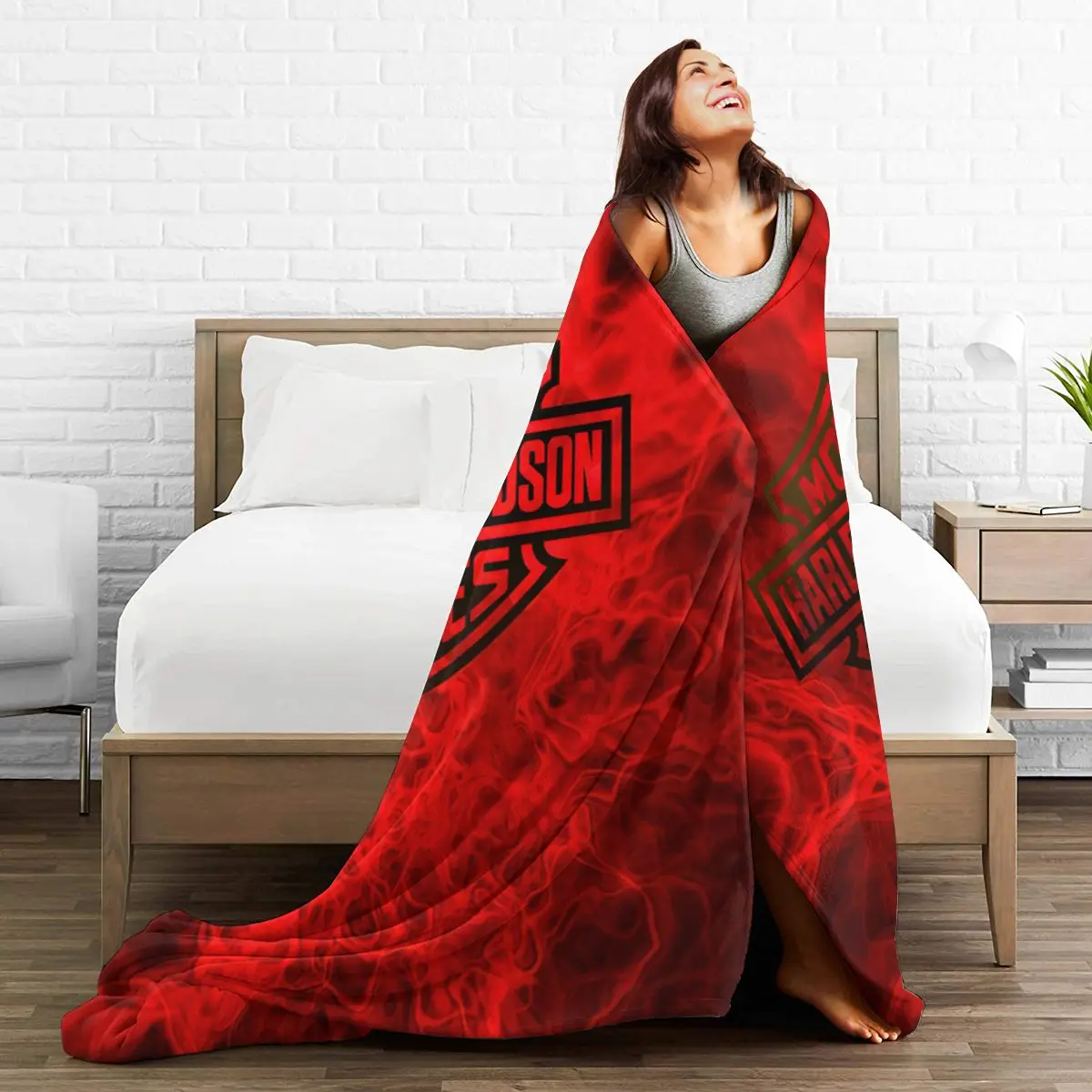 

Harley--Davidson 3DCartoon Blanket Warm Super Soft Flannel Office Nap Bedspread Sofa Bedding plaid colchas para cama 348645073