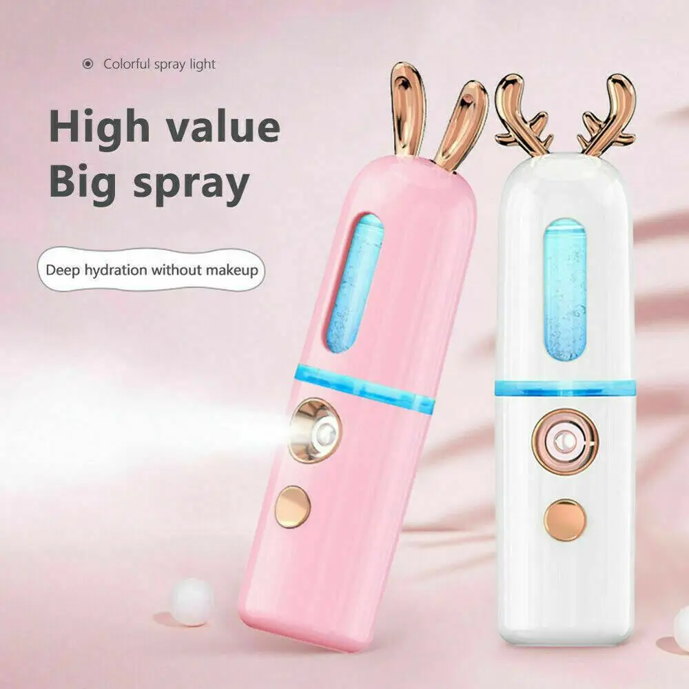 

30ML Mini Nano Hydrating Facial Steamer Handy Spraying Machine Cute Face Mist Sprayer Portable USB Rechargeable Steaming Tools