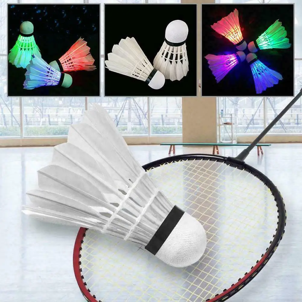 

4Pcs LED Badminton Dark Night Glowing Light Colorful Lighting Accessories Sport & Outdoor Ball Sports Badminton Led Indoor