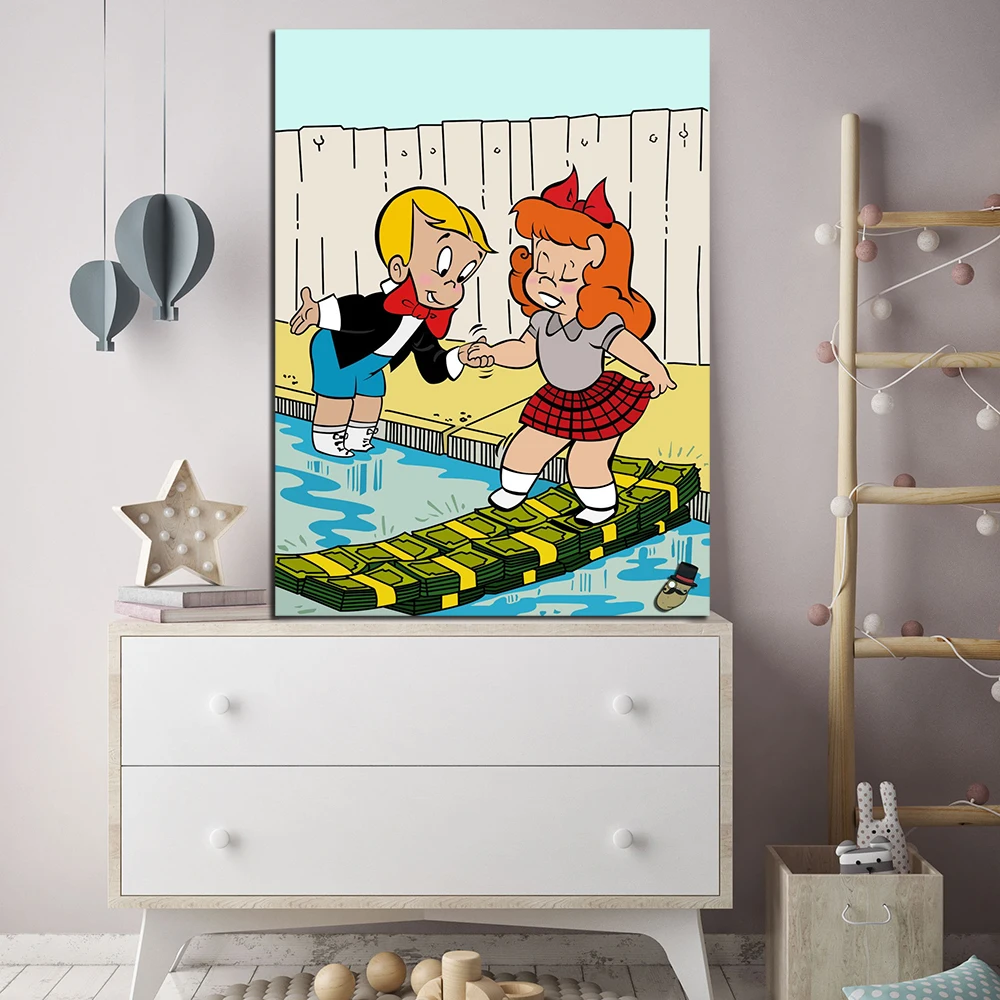 Ручная роспись Alec монополировально пересечение денег холст масляная живопись на