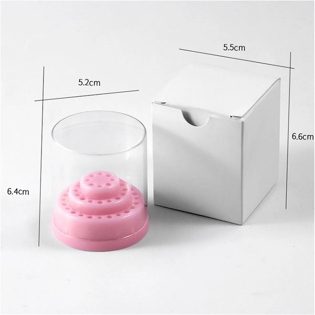 

48 Holes Nail Drill Bits Holder Display Standing with Clear Cover Storage Box Nail Art Grinding Heads Organizer Manicure Tools