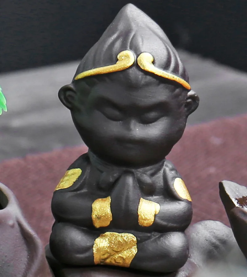 Фиолетовая глина Обезьяна Король чай домашнее животное керамическая фигурка