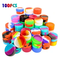 100pcs small wax oil container diy silicone silicone wax concentrate oil container jar for bho slick butane hash dab 2ml