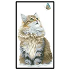 Наборы для вышивки крестиком с изображением кошки и бабочки, набор для рукоделия 14CT 11CT, ручная работа, домашний декор, картины