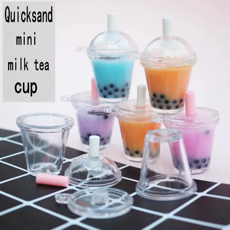 5 шт. мини пустые чашки Подвески Ювелирные аксессуары DIY Boba чай напитки с крышкой