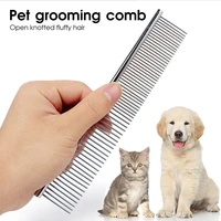 pet groming comb stainless steel pet grooming comb for dogs and cats gently removes loose undercoat mats tangles and knots