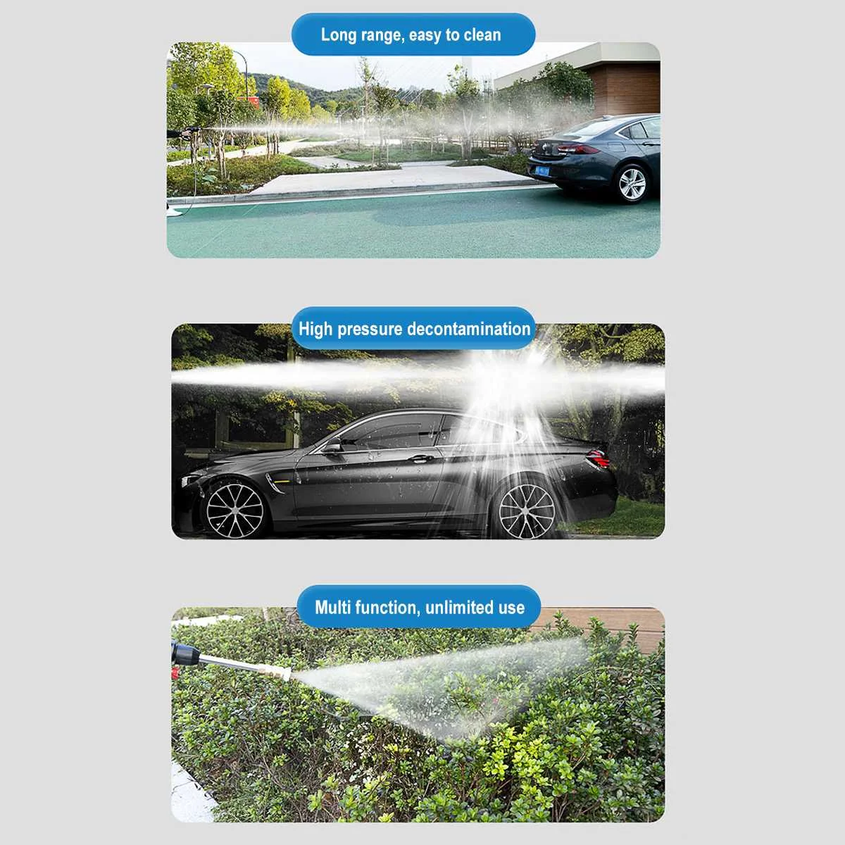 Купить 500 Вт 20000 мА/ч, Беспроводной высокое Давление автомойка водяной пистолет Портативный высокое Давление стиральная автоматический спрей для с...