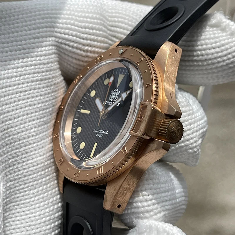 STEELDIVE мужские дайверские часы бронзовые роскошные автоматические 20 бар