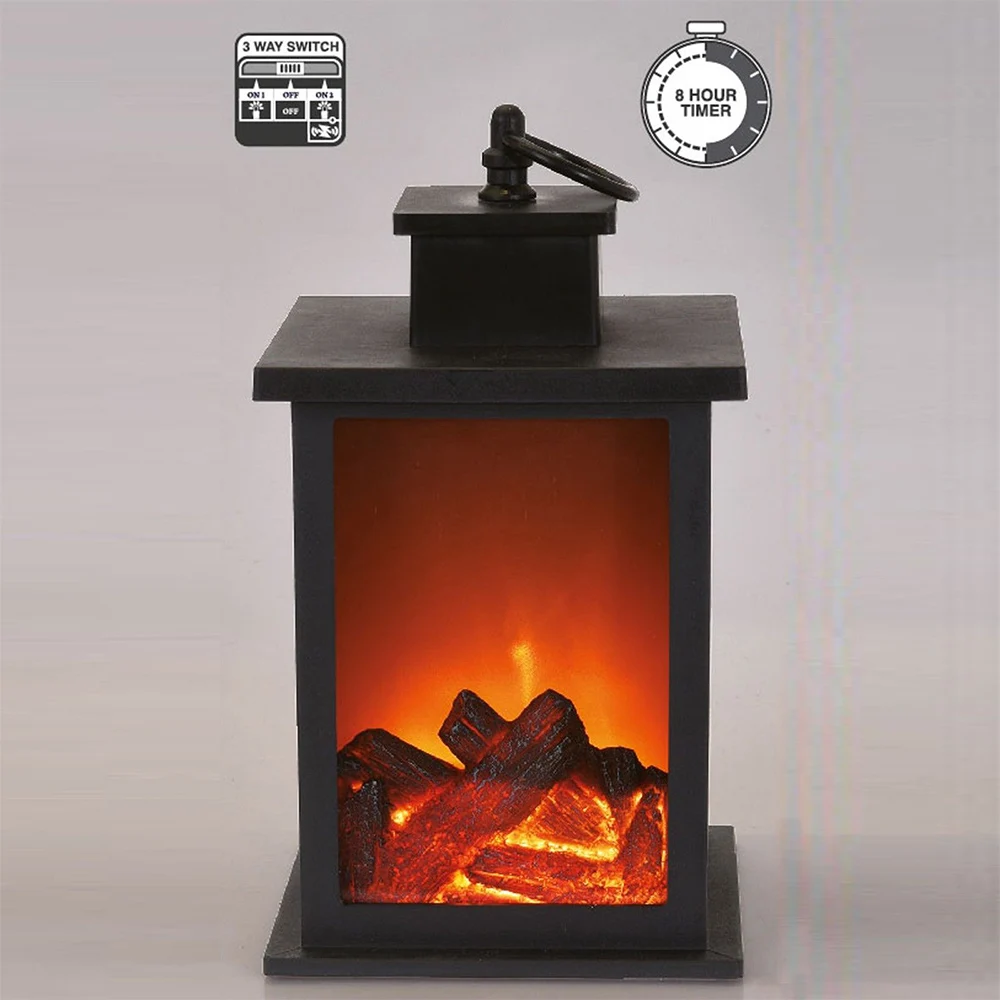 Светодиодный камин фонарь без пламени огненный эффект винтажная лампа