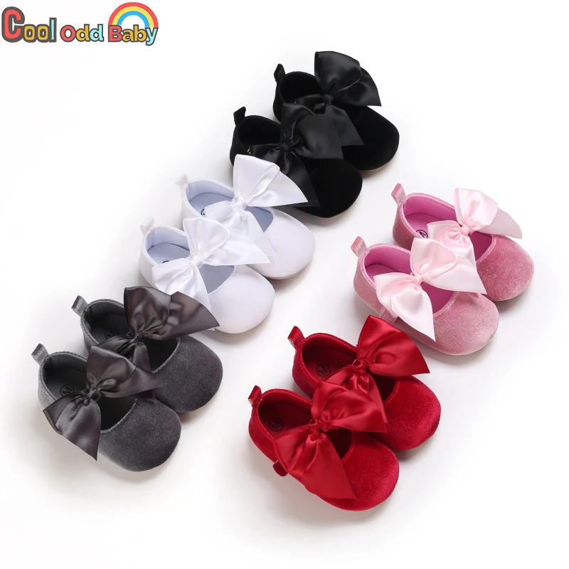 Fashion Princess Infant Newborn Baby Girls Spring Autumn Shoes Soft Suede Solid Color Bowknot Party Girl First Walkers 3 6 9 18M