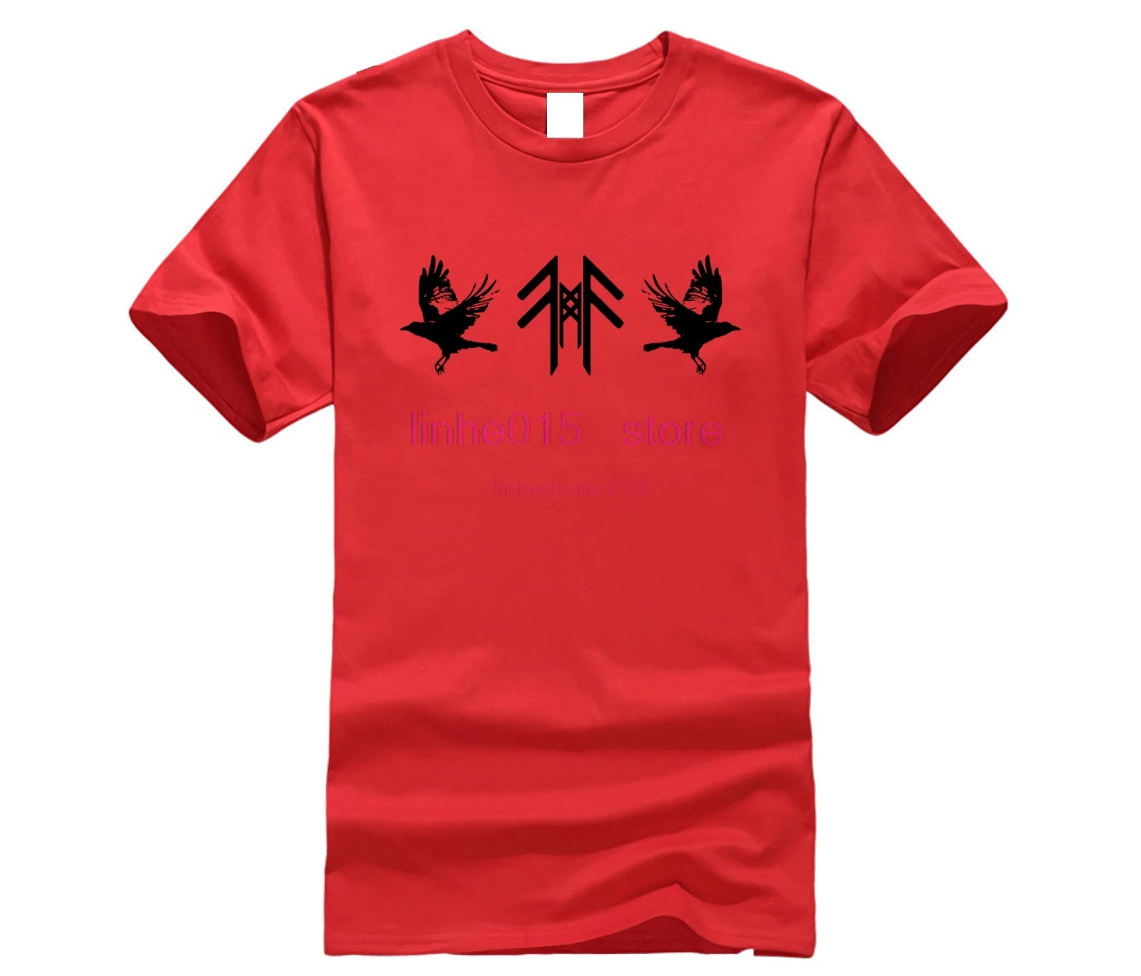 New arrival T shirt men brand clothing fashion printed short NORSE RAVEN Hugin und Munin Walhalla Raben T-shirt male quality Tee | Мужская