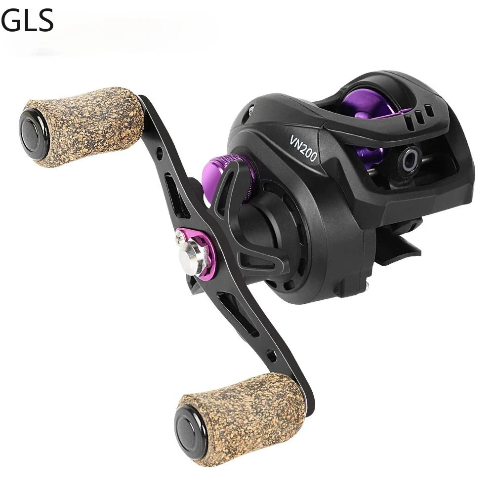 

GLS Baitcasting Reel 6.5:1 High Speed 8KG Max Drag Fishing Reel Drag Reel Carp Drag Reel Metal Spool Cork Knob casting reel