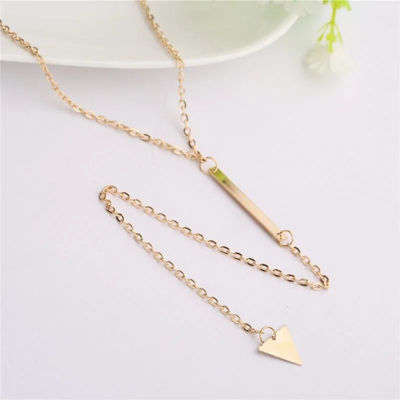 Модные подарки для женщин геометрические треугольные Длинные кисточкой колье