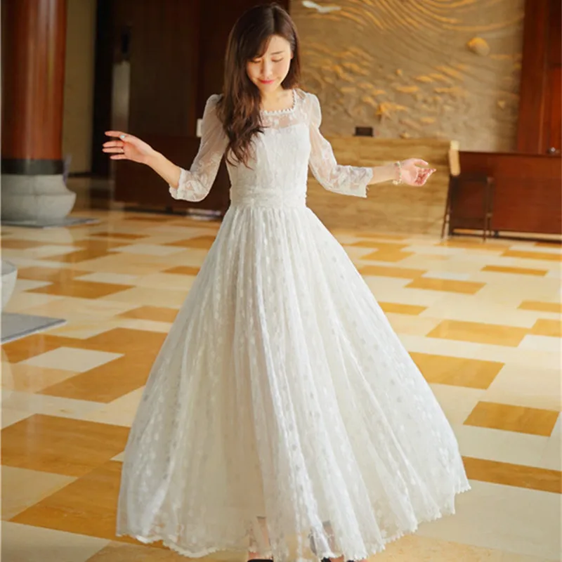Robe Femme Ete 2021 сексуальное открытое белое кружевное длинное платье женские платья