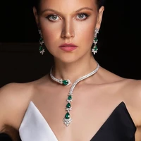 godki famous brand 4pcs green cz luxury african jewelry set for women wedding party zircon crystal dubai bridal jewelry set gift